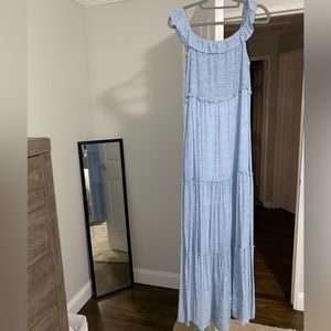 Spotted Blue Maxi Dress